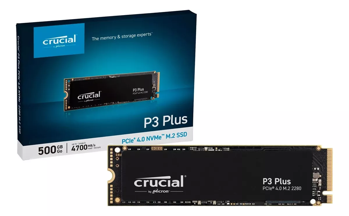 Hd M.2 Nvme 500gb Crucial P3 Plus 2100/4700 Mb/s - Cod: 4691